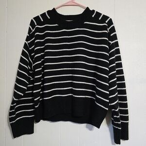 Philosophy Black and White Striped Sweater